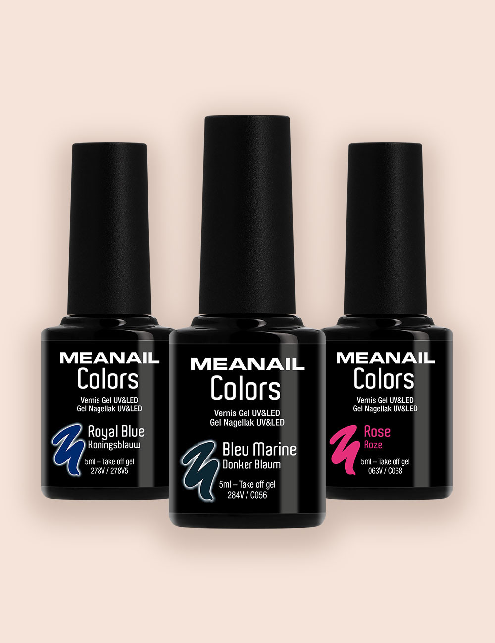 Mini trio vernis semi-permanents royal blue - bleu marine - rose Mini trio vernis semi-permanents royal blue - bleu marine - rose