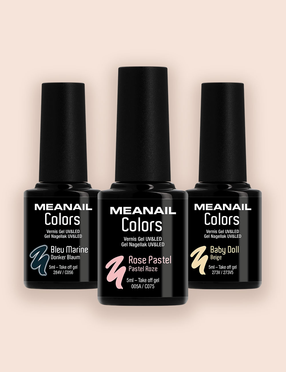 trio semi-permanent 5ml Bleu Marine / Rose Pastel / Baby Doll trio semi-permanent 5ml Bleu Marine / Rose Pastel / Baby Doll